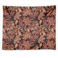 Brown Floral Bohemian Pattern Print Tapestry