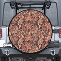 Brown Floral Bohemian Pattern Print Tire Cover