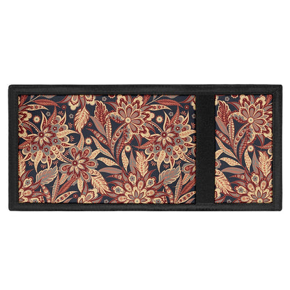 Brown Floral Bohemian Pattern Print Trifold Wallet
