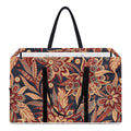 Brown Floral Bohemian Pattern Print Utility Tote Bag