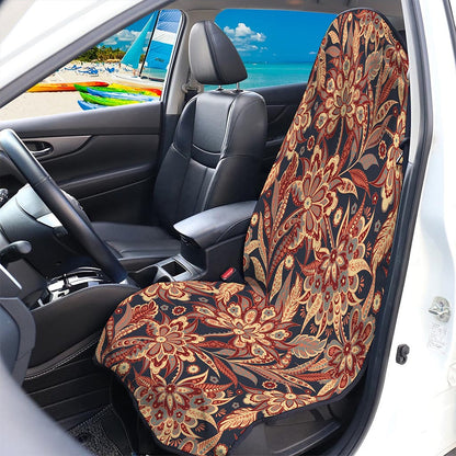 Brown Floral Bohemian Pattern Print Waterproof Car Seat Cover