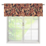 Brown Floral Bohemian Pattern Print Window Valance