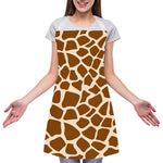 Brown Giraffe Pattern Print Adjustable Apron