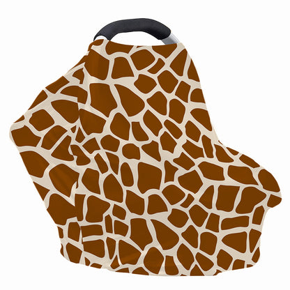 Brown Giraffe Pattern Print Baby Seat Cover