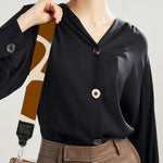 Brown Giraffe Pattern Print Bag Strap