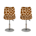 Brown Giraffe Pattern Print Bar Stool Covers