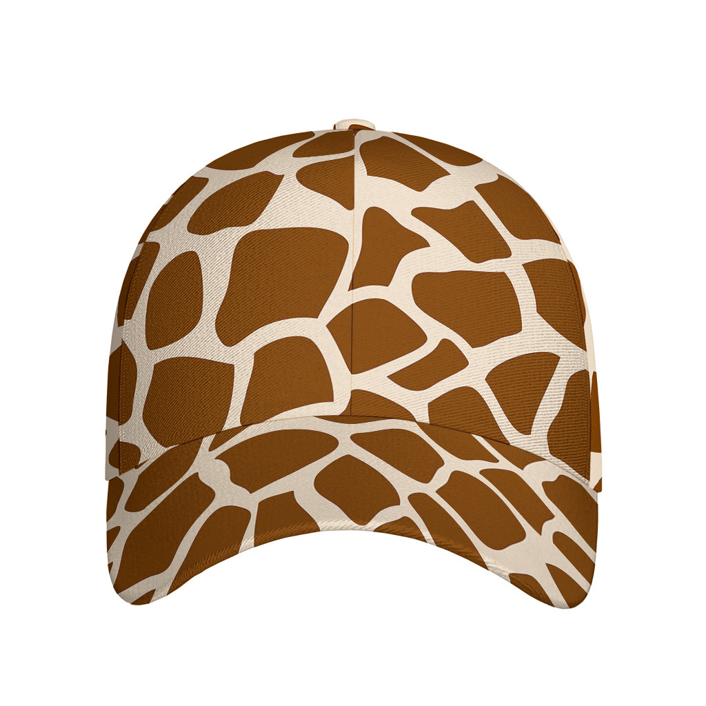 Brown Giraffe Pattern Print Baseball Cap