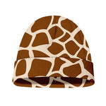 Brown Giraffe Pattern Print Beanie