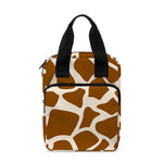 Brown Giraffe Pattern Print Bible Tote Bag