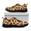 Brown Giraffe Pattern Print Black Running Shoes