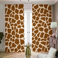 Brown Giraffe Pattern Print Dimout Pencil Pleat Curtains