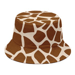 Brown Giraffe Pattern Print Bucket Hat
