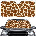 Brown Giraffe Pattern Print Car Windshield Sun Shade
