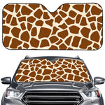 Brown Giraffe Pattern Print Car Windshield Sun Shade