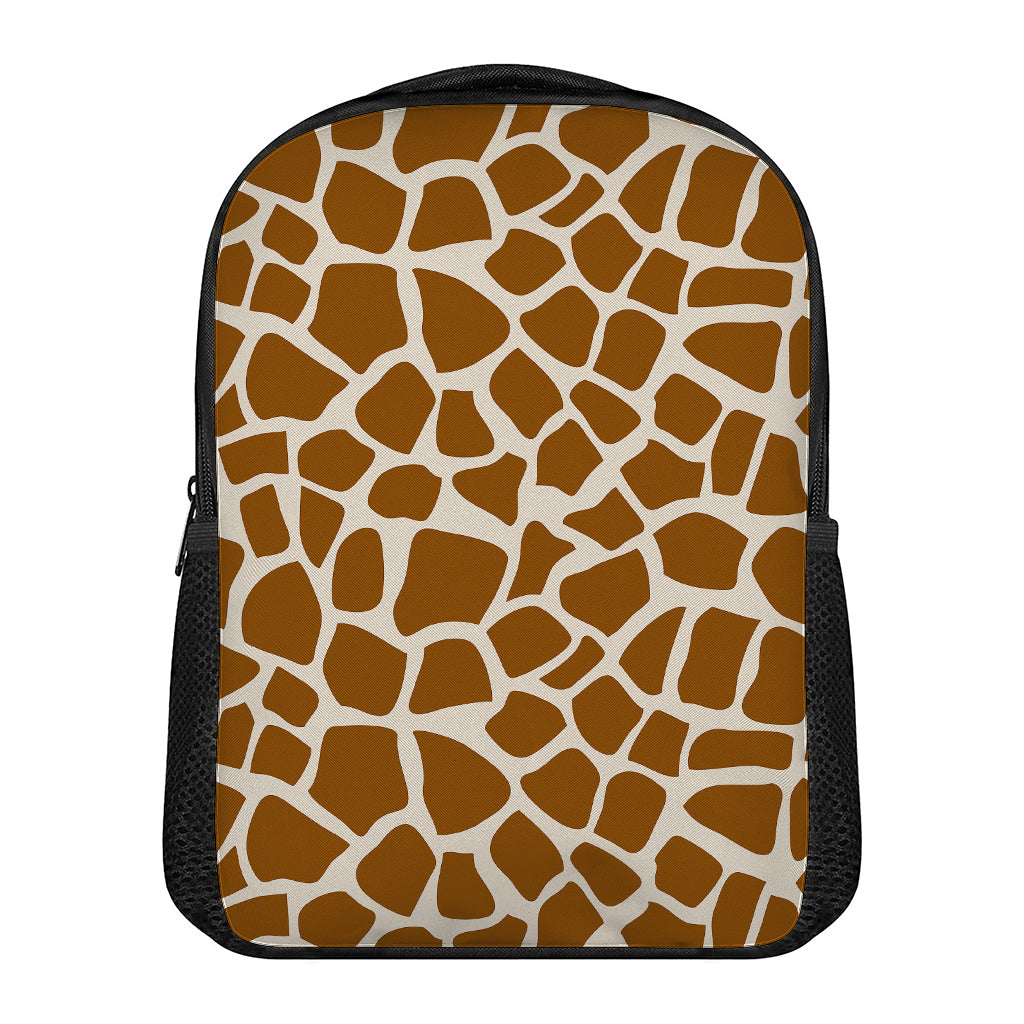 Brown Giraffe Pattern Print Casual Backpack