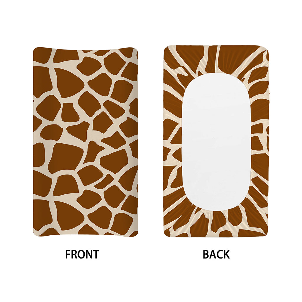 Brown Giraffe Pattern Print Changing Pad Cover