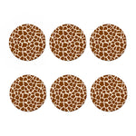Brown Giraffe Pattern Print Coaster Set