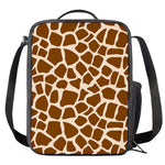 Brown Giraffe Pattern Print Crossbody Lunch Bag