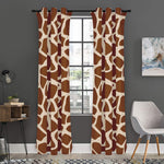Brown Giraffe Pattern Print Curtain