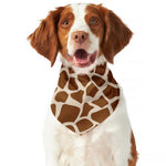 Brown Giraffe Pattern Print Dog Bandana