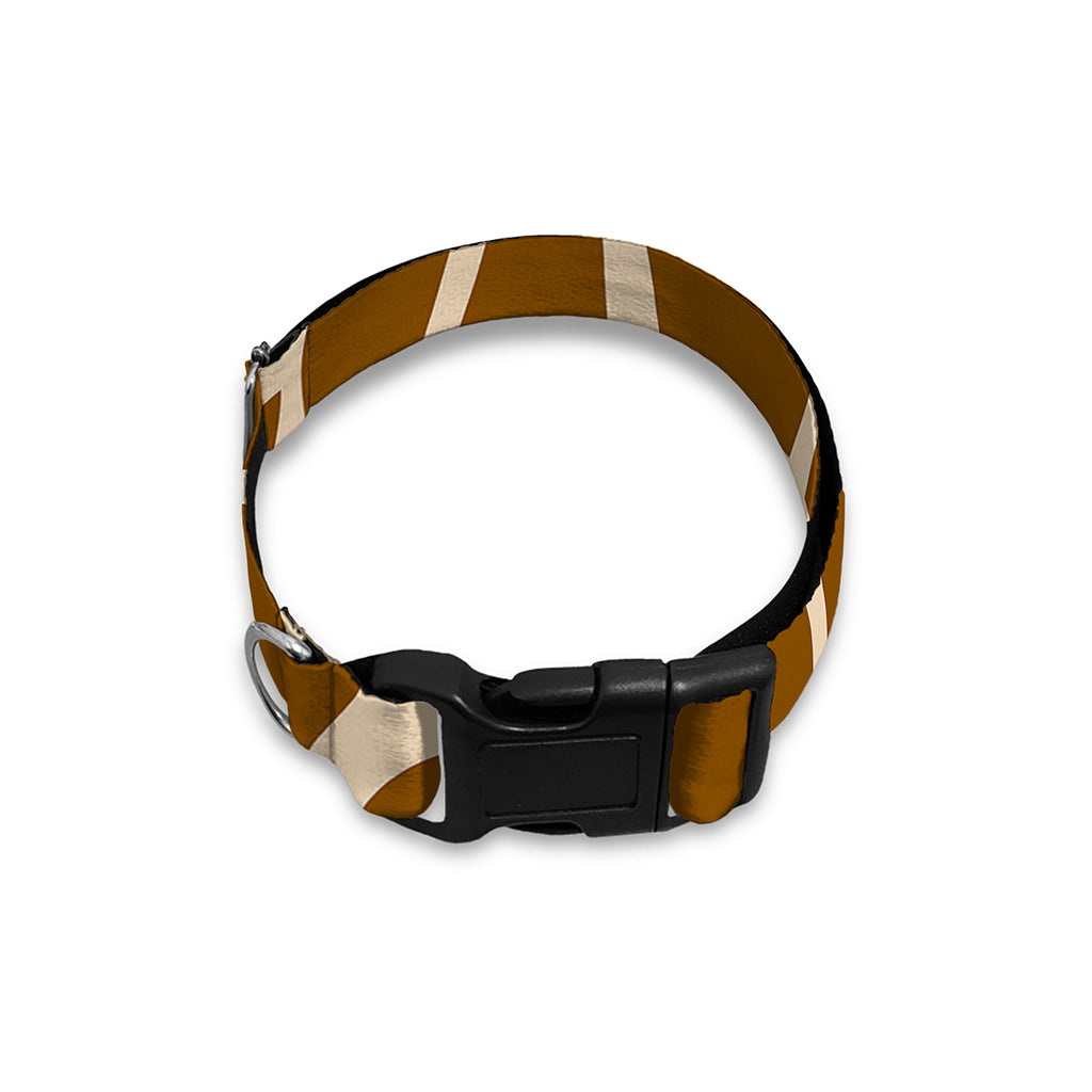 Brown Giraffe Pattern Print Dog Collar