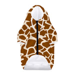 Brown Giraffe Pattern Print Dog Zip Up Hoodie
