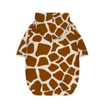 Brown Giraffe Pattern Print Dog Zip Up Hoodie