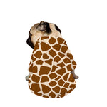 Brown Giraffe Pattern Print Dog Zip Up Jacket