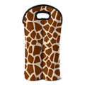 Brown Giraffe Pattern Print Double Neoprene Wine Tote
