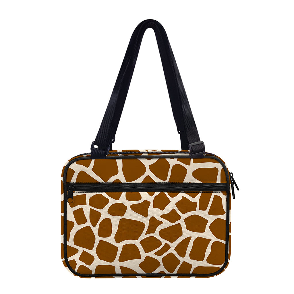 Brown Giraffe Pattern Print Double Strap Bible Bag