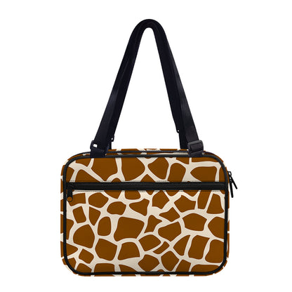 Brown Giraffe Pattern Print Double Strap Bible Bag