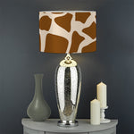 Brown Giraffe Pattern Print Drum Lamp Shade