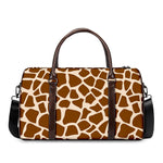 Brown Giraffe Pattern Print Duffle Bag