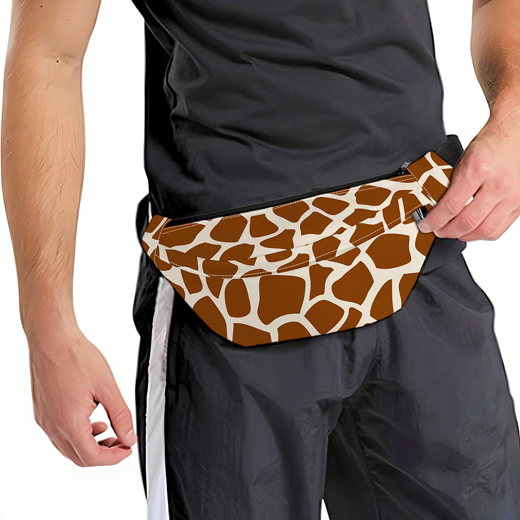 Brown Giraffe Pattern Print Fanny Pack