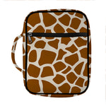 Brown Giraffe Pattern Print Front Pocket Bible Bag