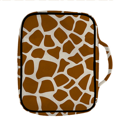 Brown Giraffe Pattern Print Front Pocket Bible Bag