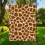 Brown Giraffe Pattern Print Garden Flag