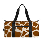 Brown Giraffe Pattern Print Gym Bag