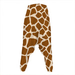 Brown Giraffe Pattern Print Hammer Pants