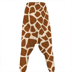 Brown Giraffe Pattern Print Hammer Pants