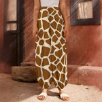 Brown Giraffe Pattern Print Harem Pants