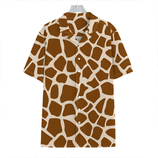 Brown Giraffe Pattern Print Hawaiian Shirt