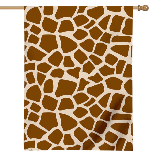 Brown Giraffe Pattern Print House Flag