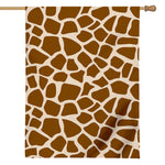 Brown Giraffe Pattern Print House Flag