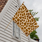 Brown Giraffe Pattern Print House Flag