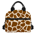 Brown Giraffe Pattern Print Insulated Lunch Bag