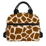 Brown Giraffe Pattern Print Insulated Lunch Bag