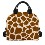 Brown Giraffe Pattern Print Insulated Lunch Bag