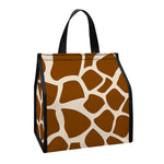 Brown Giraffe Pattern Print Insulated Lunch Tote