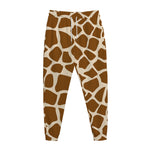 Brown Giraffe Pattern Print Jogger Pants